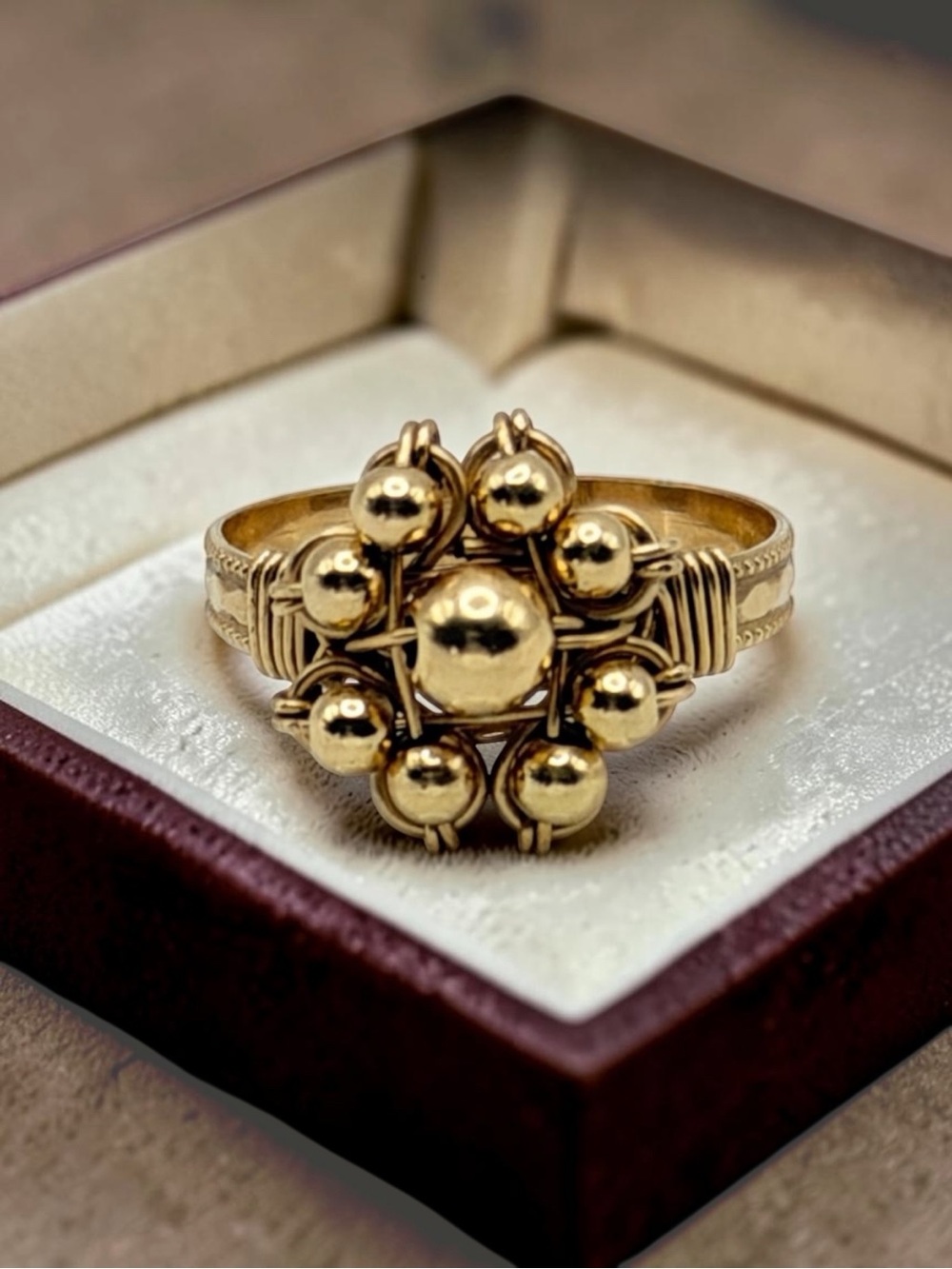 Vintage 10K Gold Bubble Cluster Ring Size 8 *Acid Tested* 1.94g